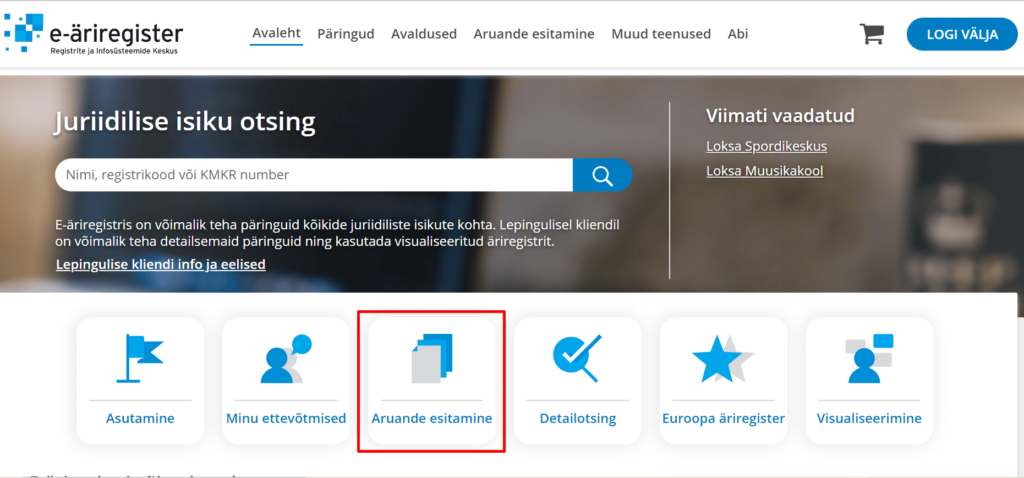 mikroettevõtte aastaaruande koostamine sisenemine e-äriregistrisse